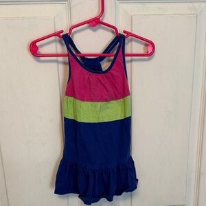 Chaps Kids Dress in Blue, Pink, and Green